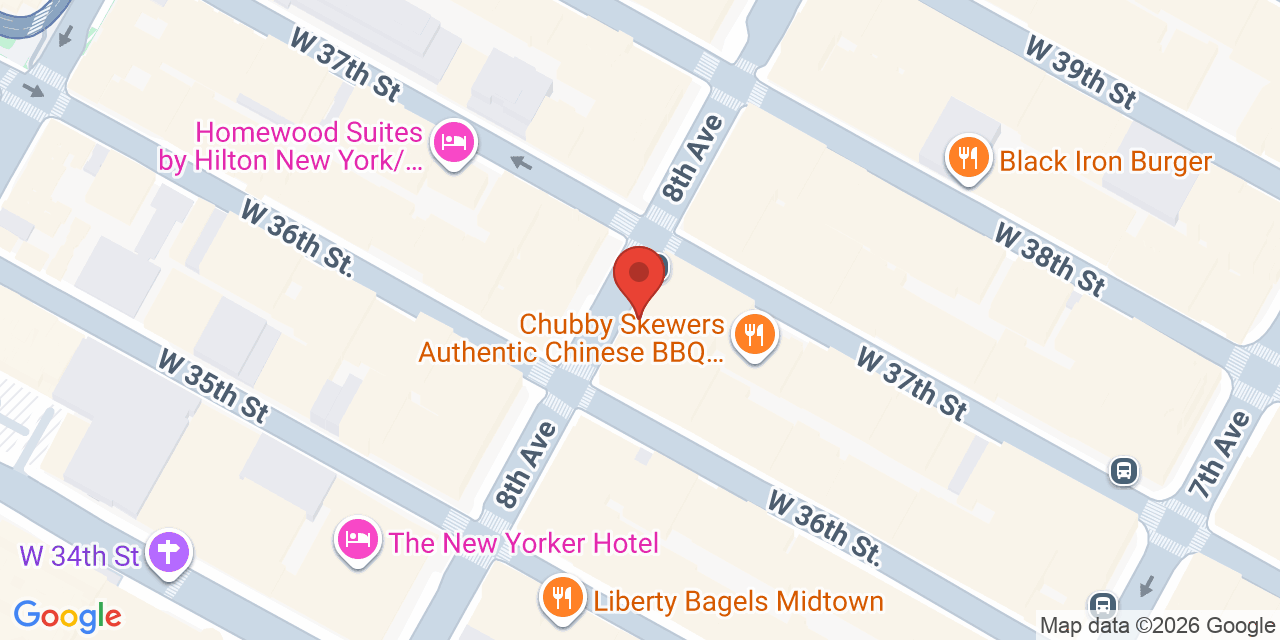 Map showing the location of 520 8th Ave, New York, NY 10018