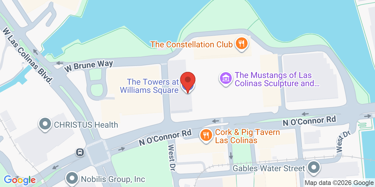 Map showing the location of 5215 N O'Connor Blvd, Irving, TX 75039