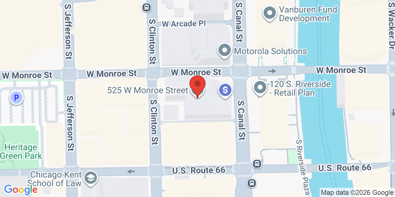 Map showing the location of 525 W Monroe St, Chicago, IL 60661
