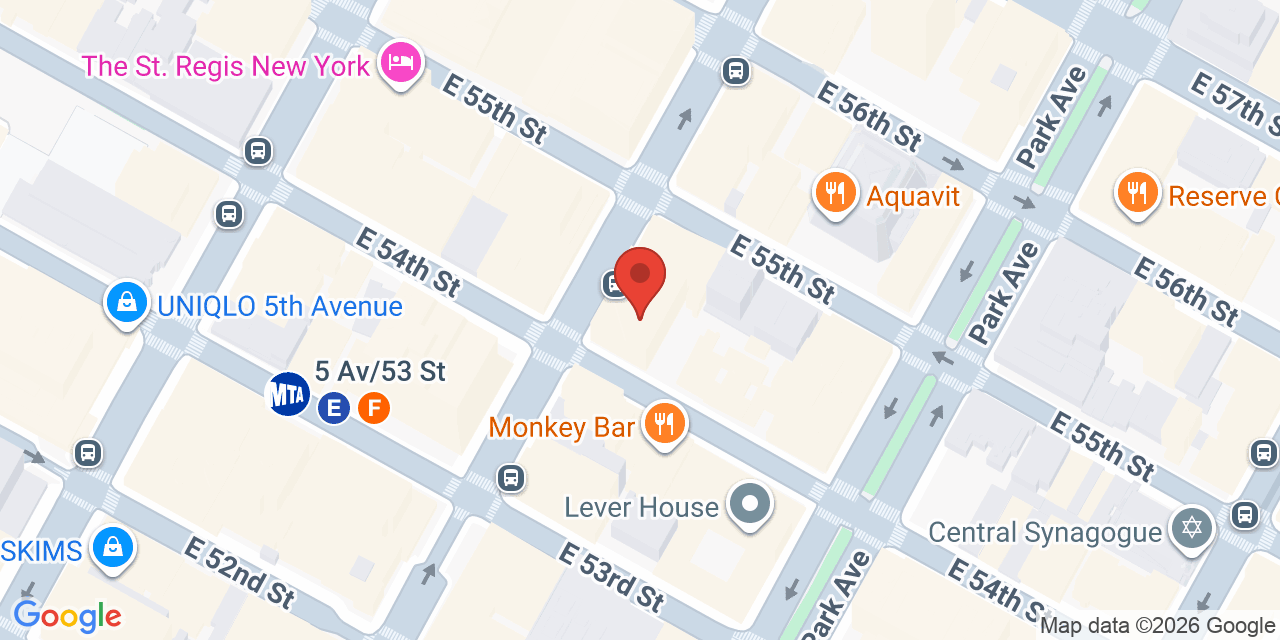 Map showing the location of 535 Madison Ave, New York, NY 10022