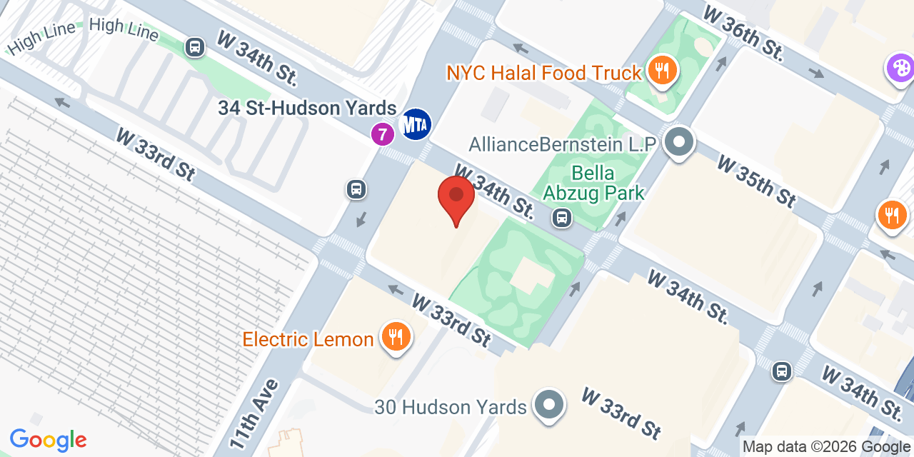 Map showing the location of 550 West 34th Street, New York, NY 10001