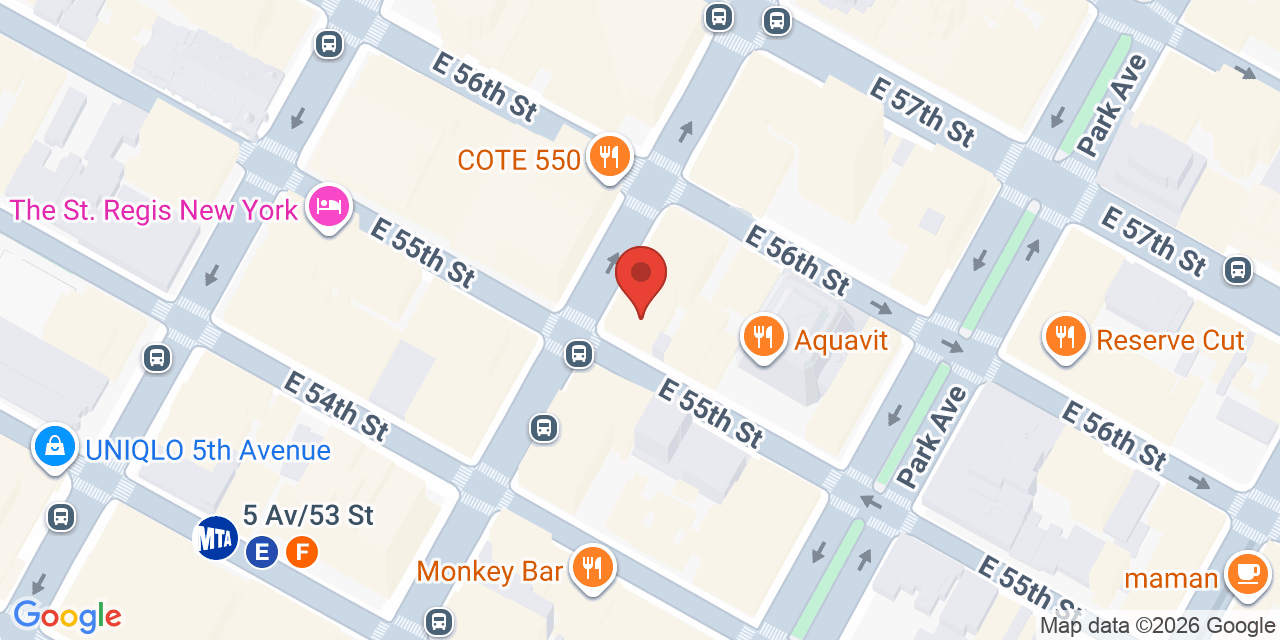 Map showing the location of 551 Madison Ave, New York, NY 10022