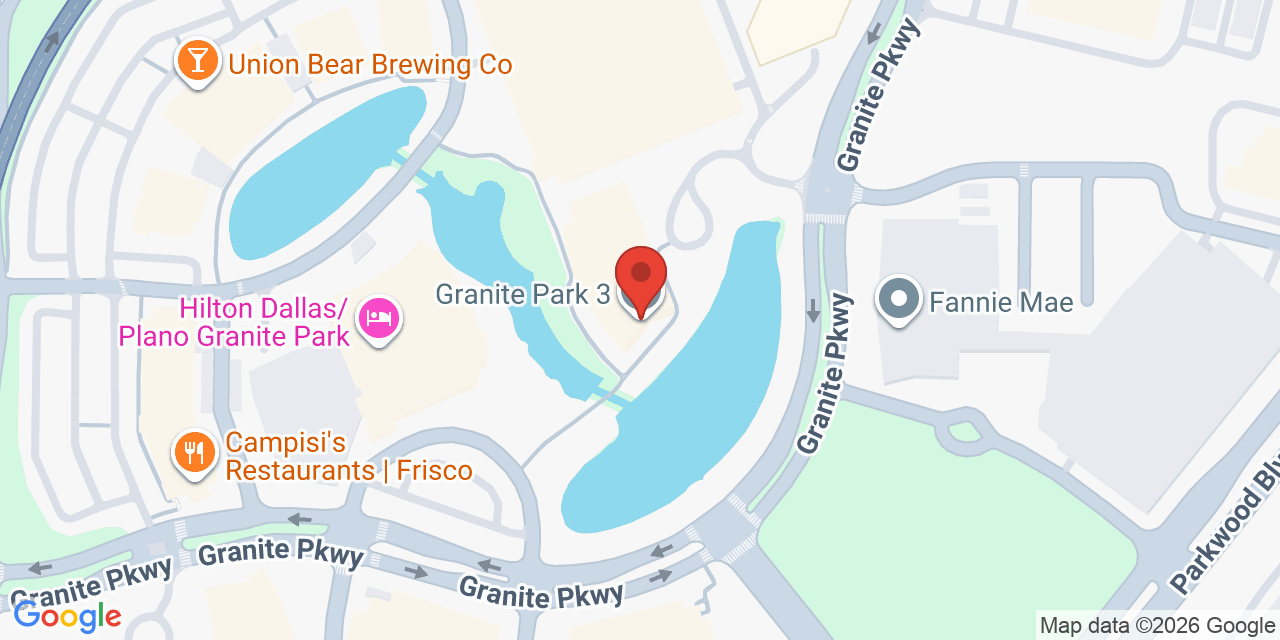Map showing the location of 5550 Granite Pkwy, Plano, TX 75024