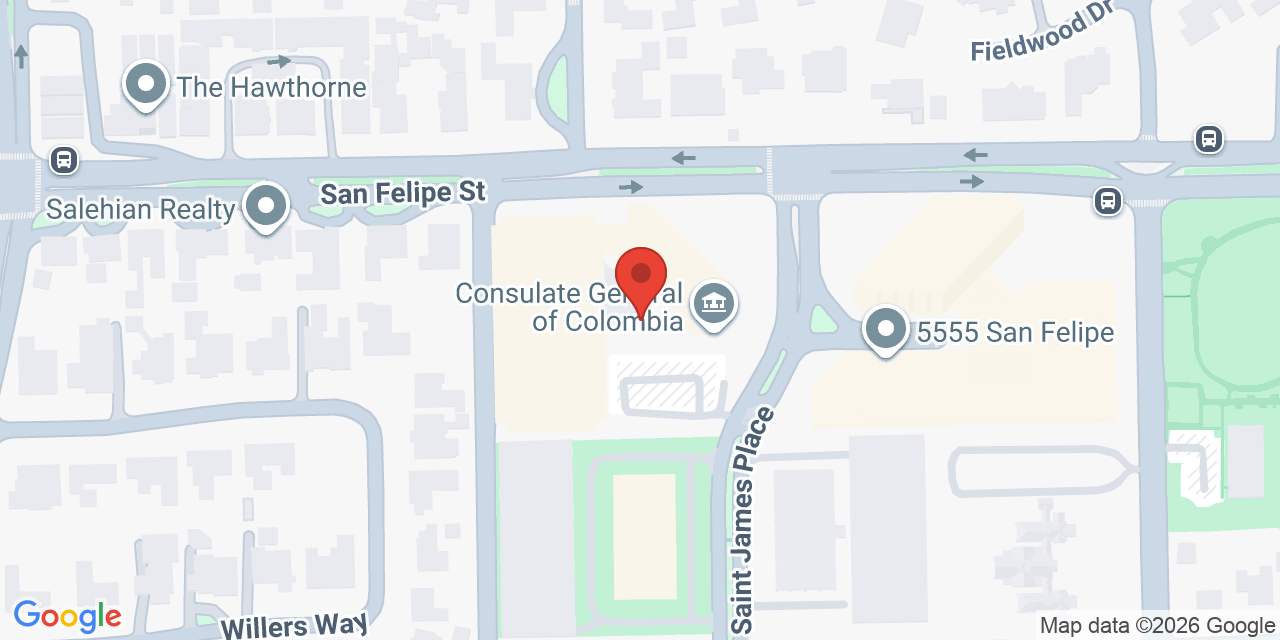 Map showing the location of 5599 San Felipe St, Houston, TX 77056