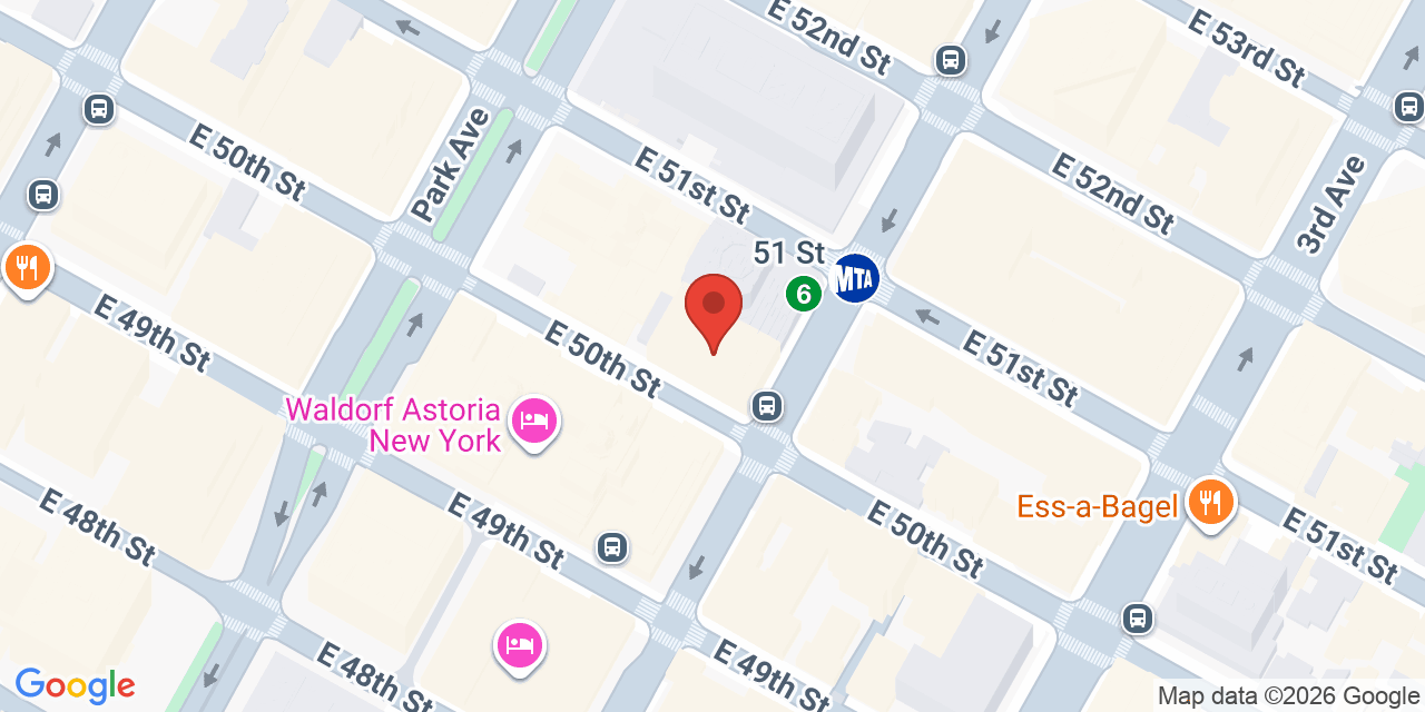 Map showing the location of 560 Lexington Ave, New York, NY 10022