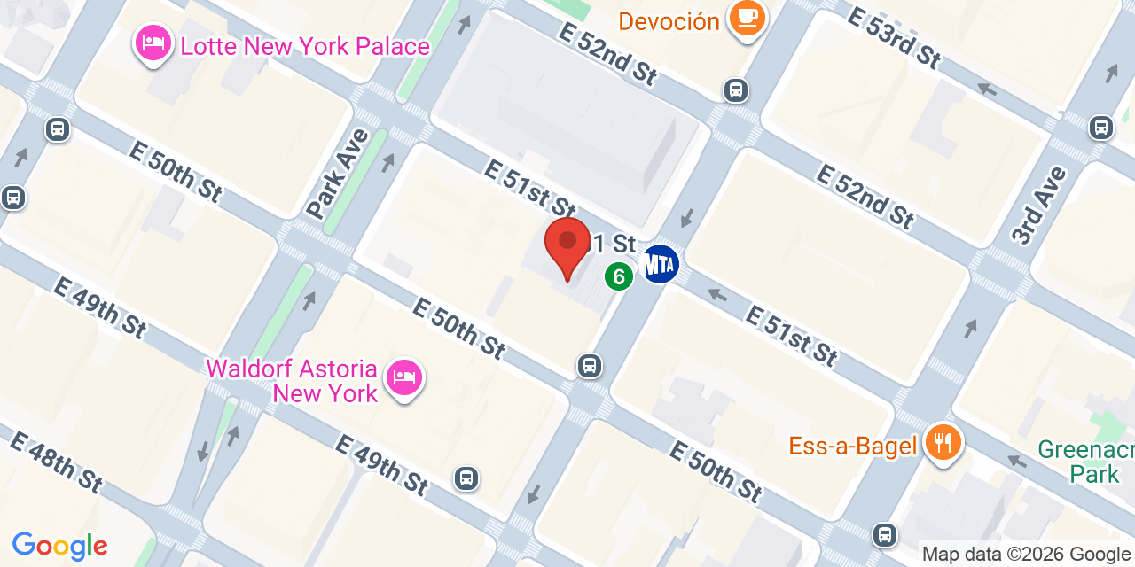 Map showing the location of 570 Lexington Ave, New York, NY 10022