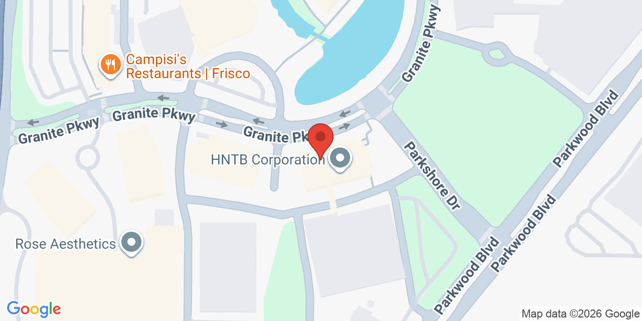 Map showing the location of 5700 Granite Pkwy, Plano, TX 75024