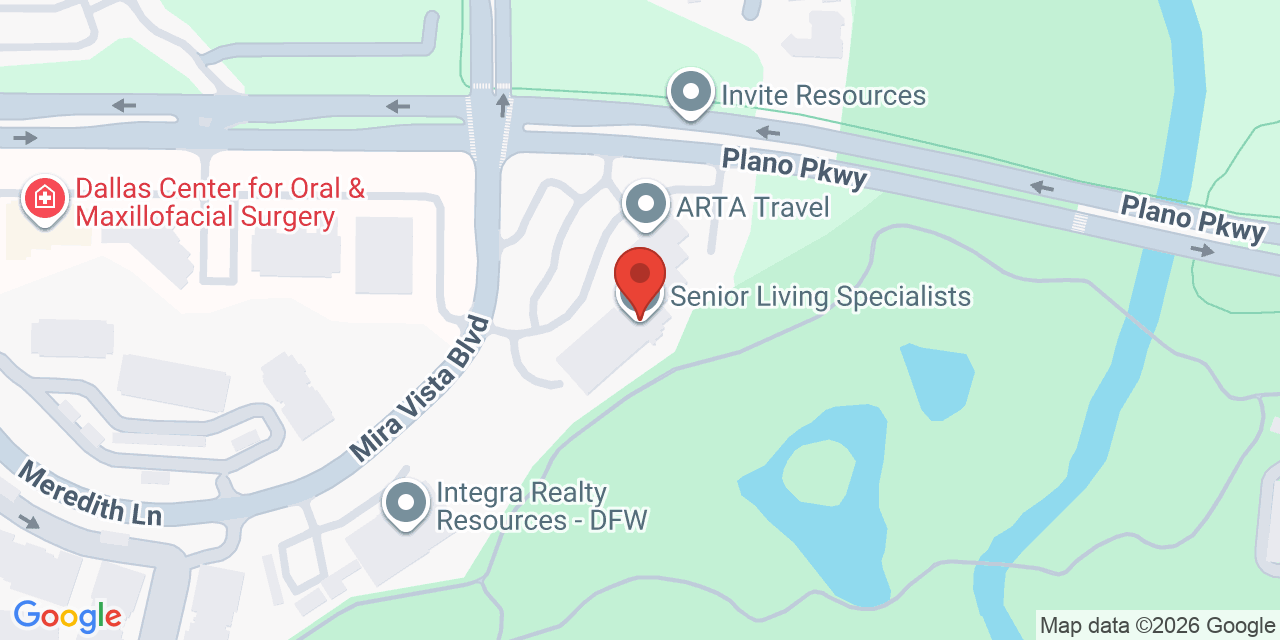 Map showing the location of 5700 W Plano Pkwy #2200, Plano, TX 75093