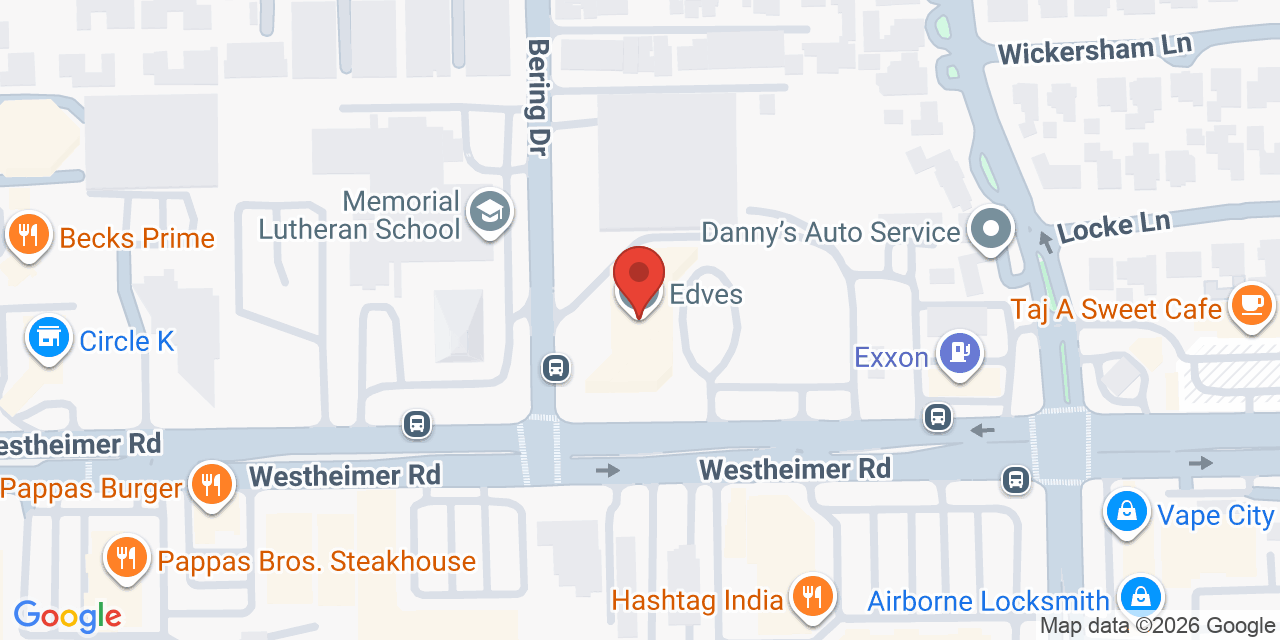 Map showing the location of 5718 Westheimer Rd Suite 1000, Houston, TX 77057