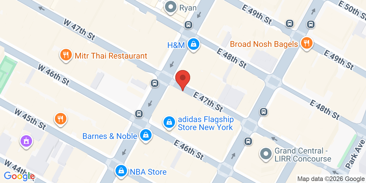 Map showing the location of 575 5th Ave, New York, NY 10017