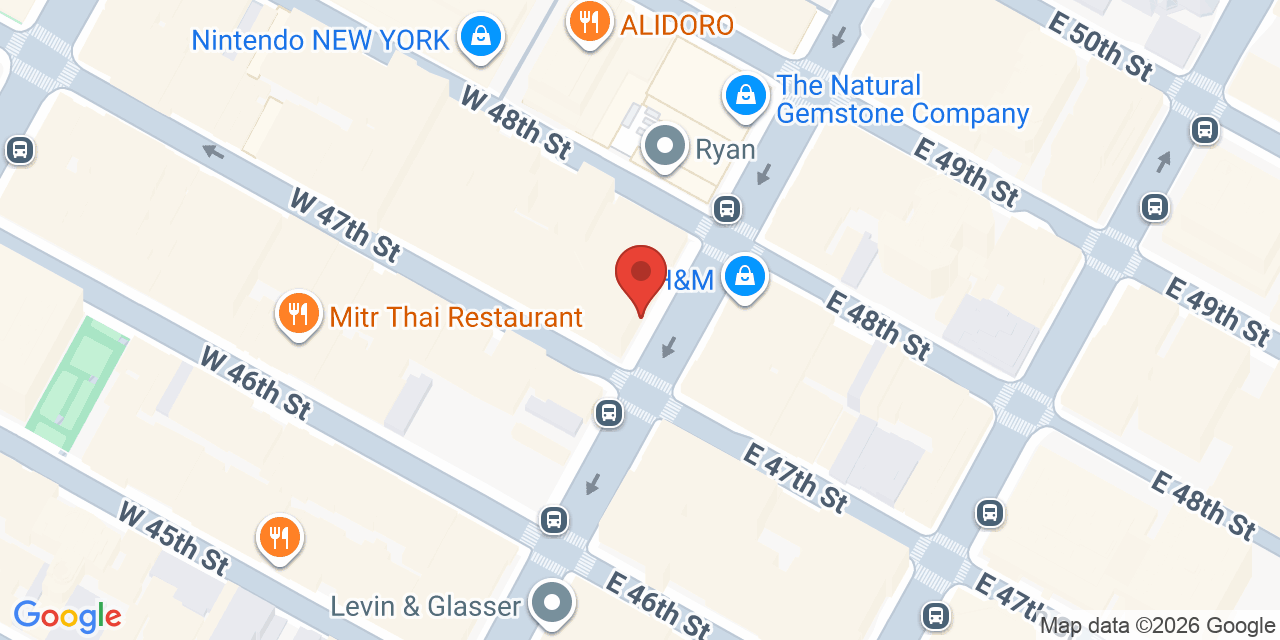 Map showing the location of 580 5th Ave, New York, NY 10036