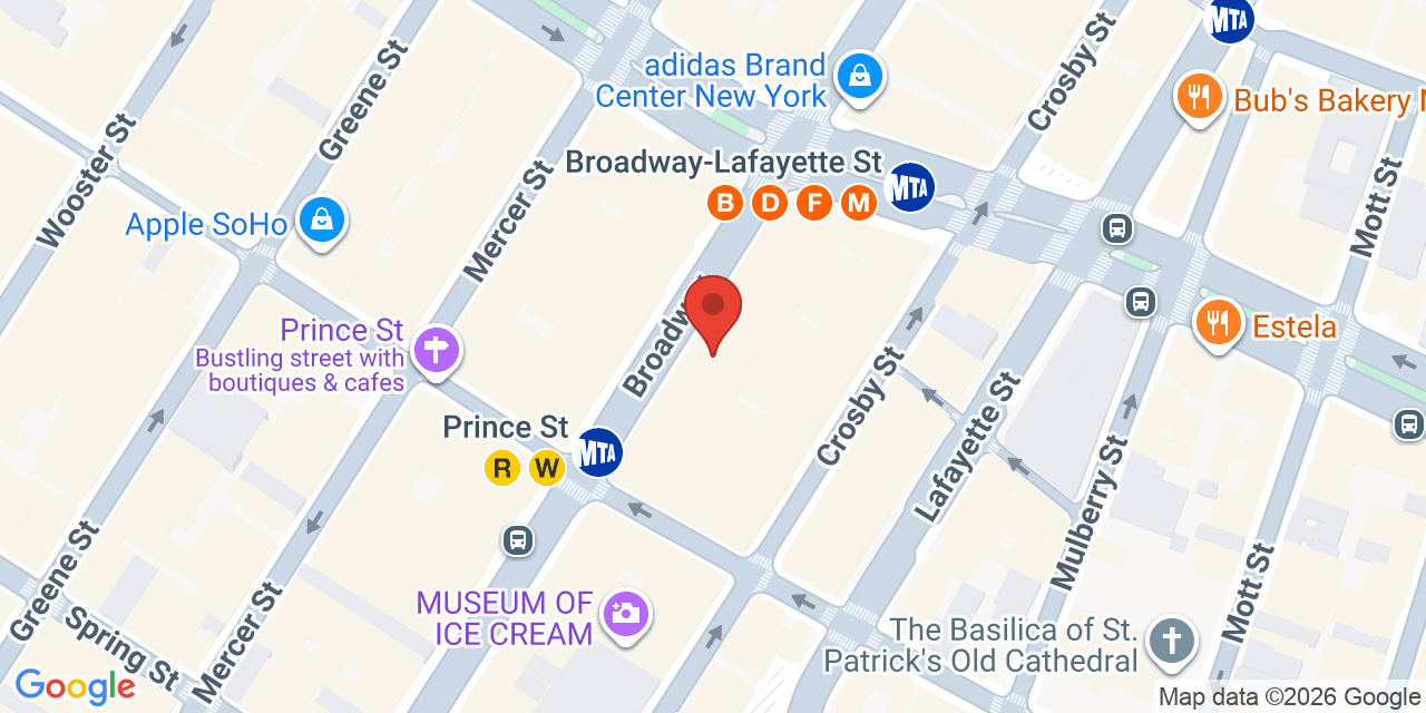Map showing the location of 584 Broadway, New York, NY 10012