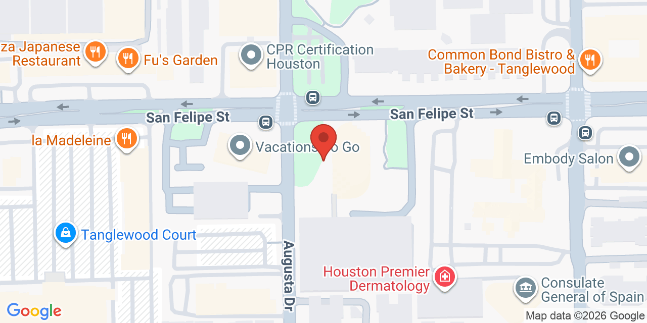 Map showing the location of 5847 San Felipe St, Houston, TX 77057