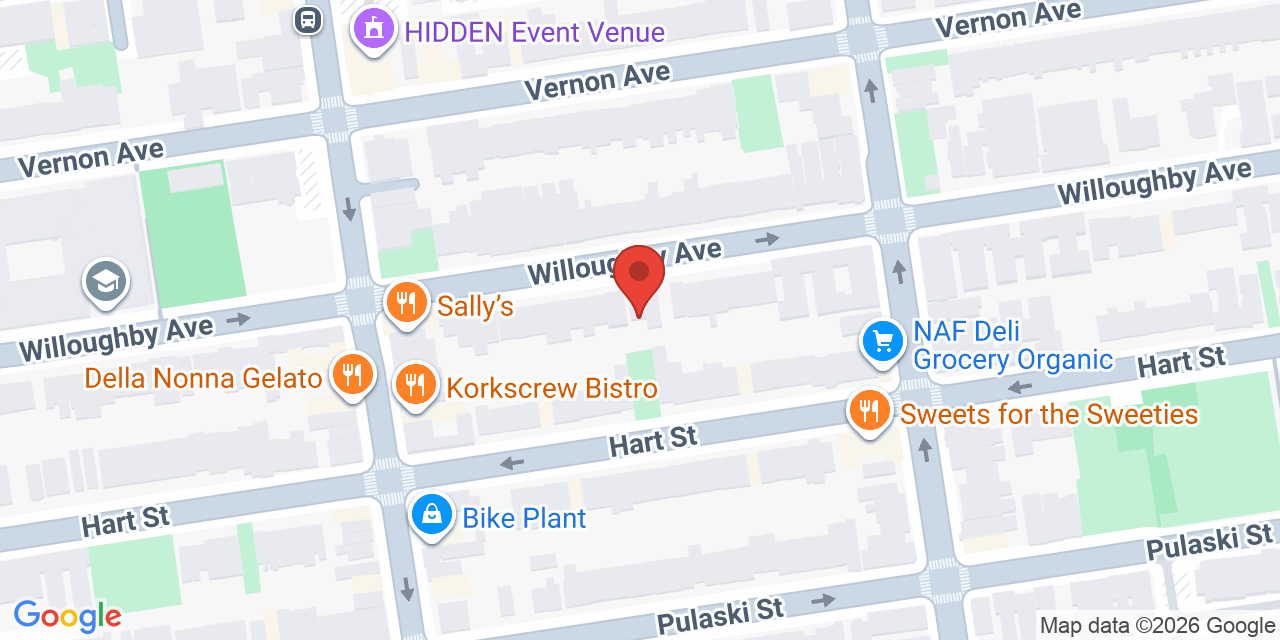 Map showing the location of 588 Broadway, Brooklyn, NY 11206