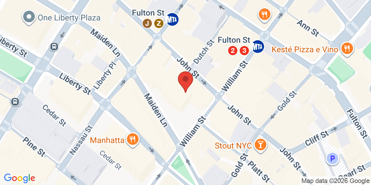 Map showing the location of 59 Maiden Ln, New York, NY 10038