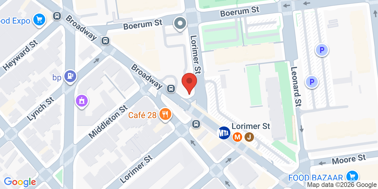 Map showing the location of 590 Broadway, Brooklyn, NY 11206