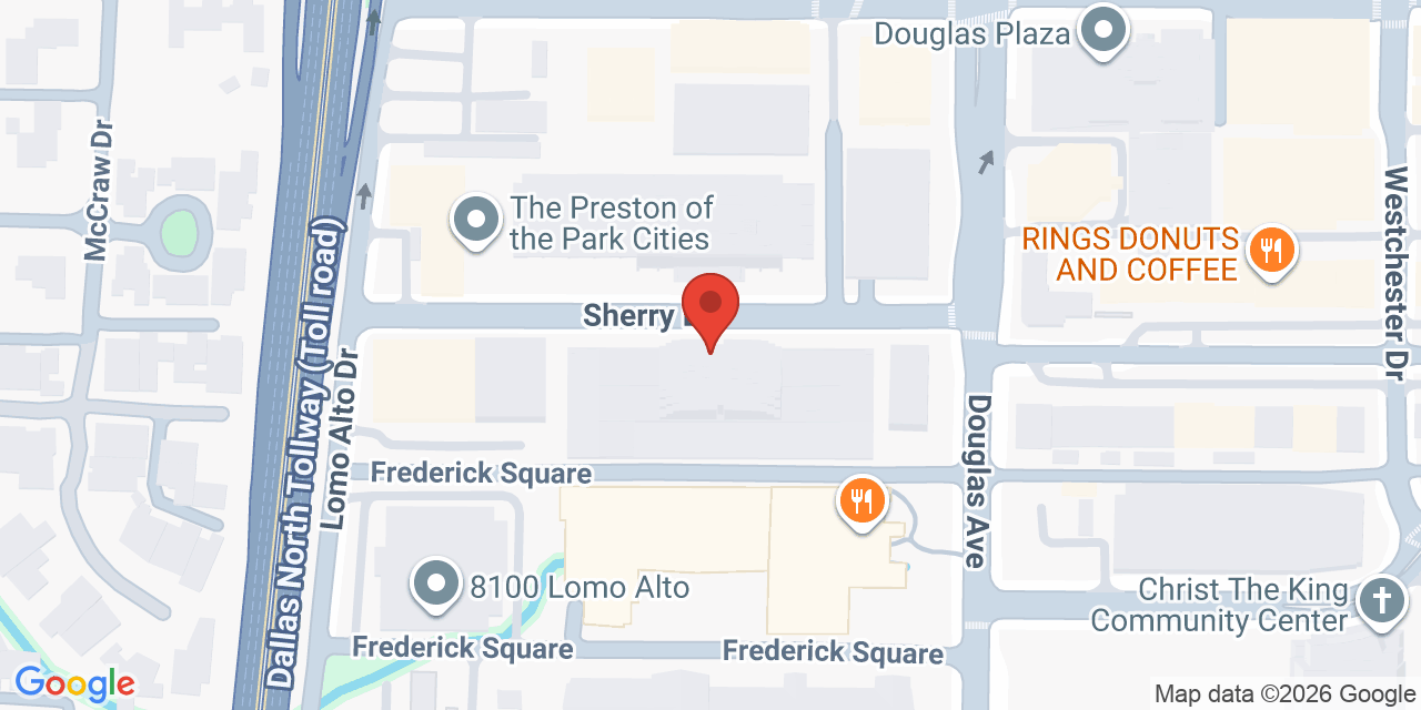 Map showing the location of 5949 Sherry Lane, Dallas, TX 75225