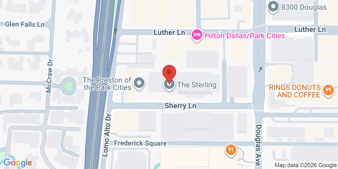 Map showing the location of 5949 Sherry Ln, Dallas, TX 75225