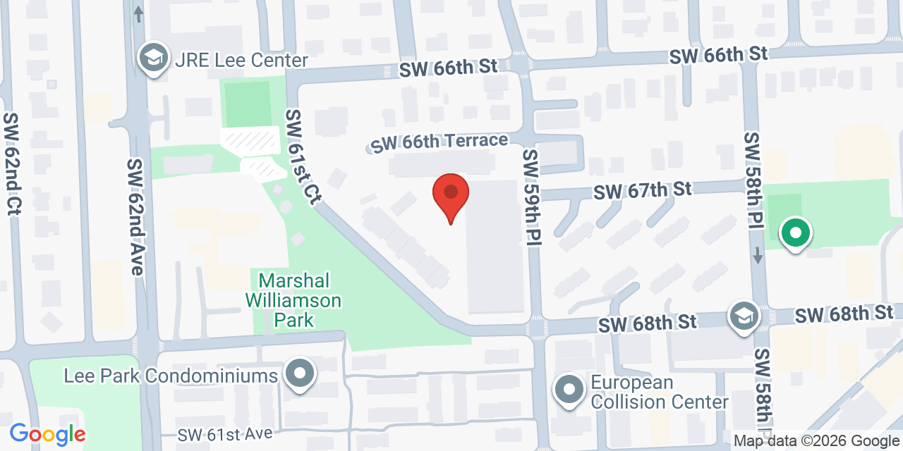 Map showing the location of 5961 SW 68th St, South Miami
