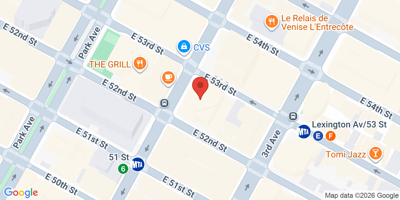 Map showing the location of 599 Lexington Ave, New York, NY 10022