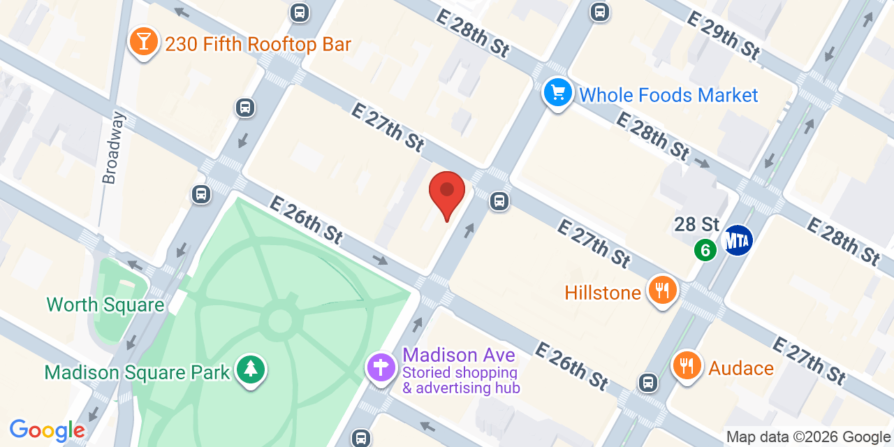 Map showing the location of 60 Madison Ave, New York, NY 10010