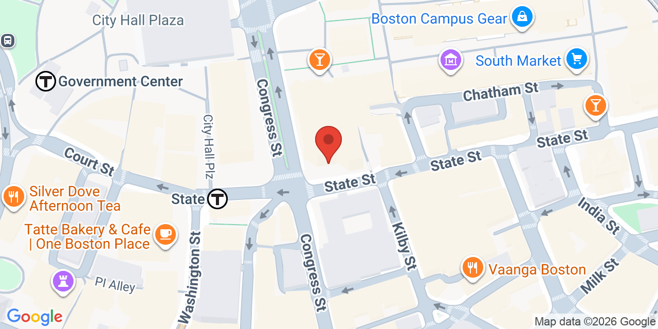 Map showing the location of 60 State St, Boston, MA 02109