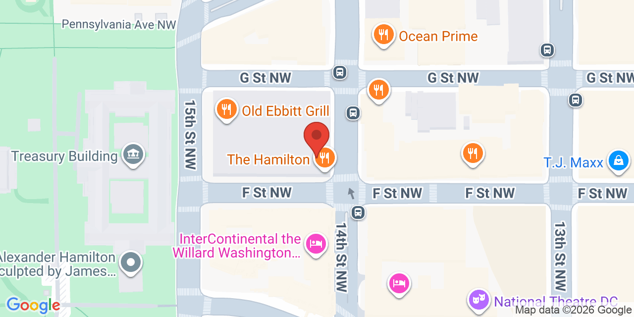 Map showing the location of 600 14th St NW, Washington, DC 20005