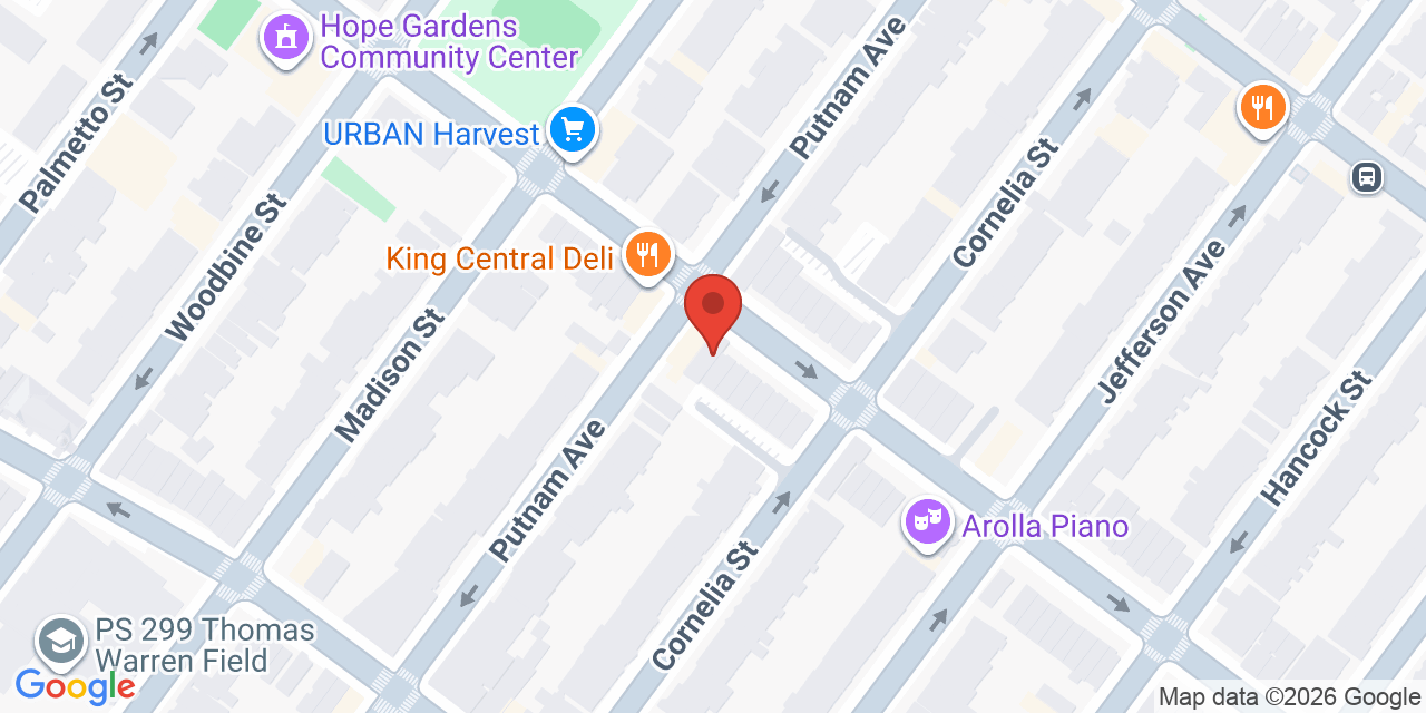 Map showing the location of 603 Broadway, Brooklyn, NY 11206
