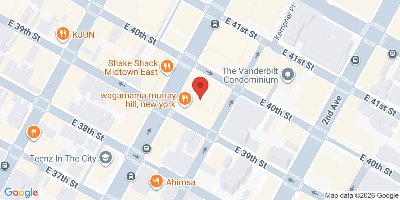Map showing the location of 605 3rd Ave, New York, NY 10158