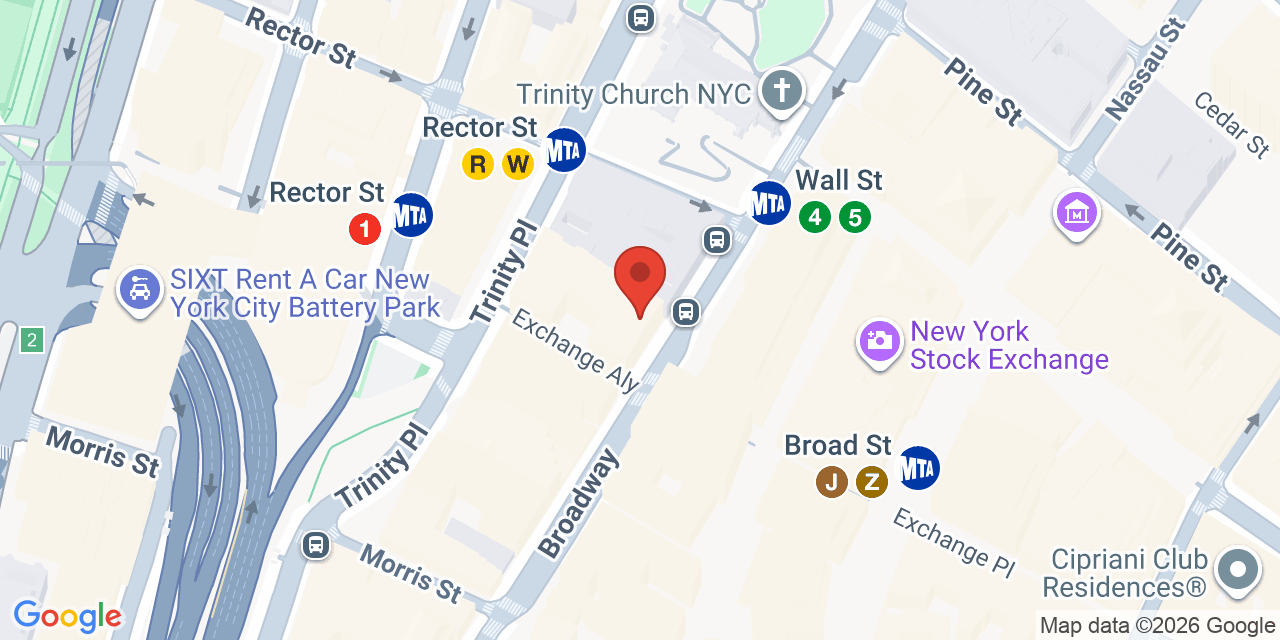 Map showing the location of 61 Broadway, New York, NY 10006
