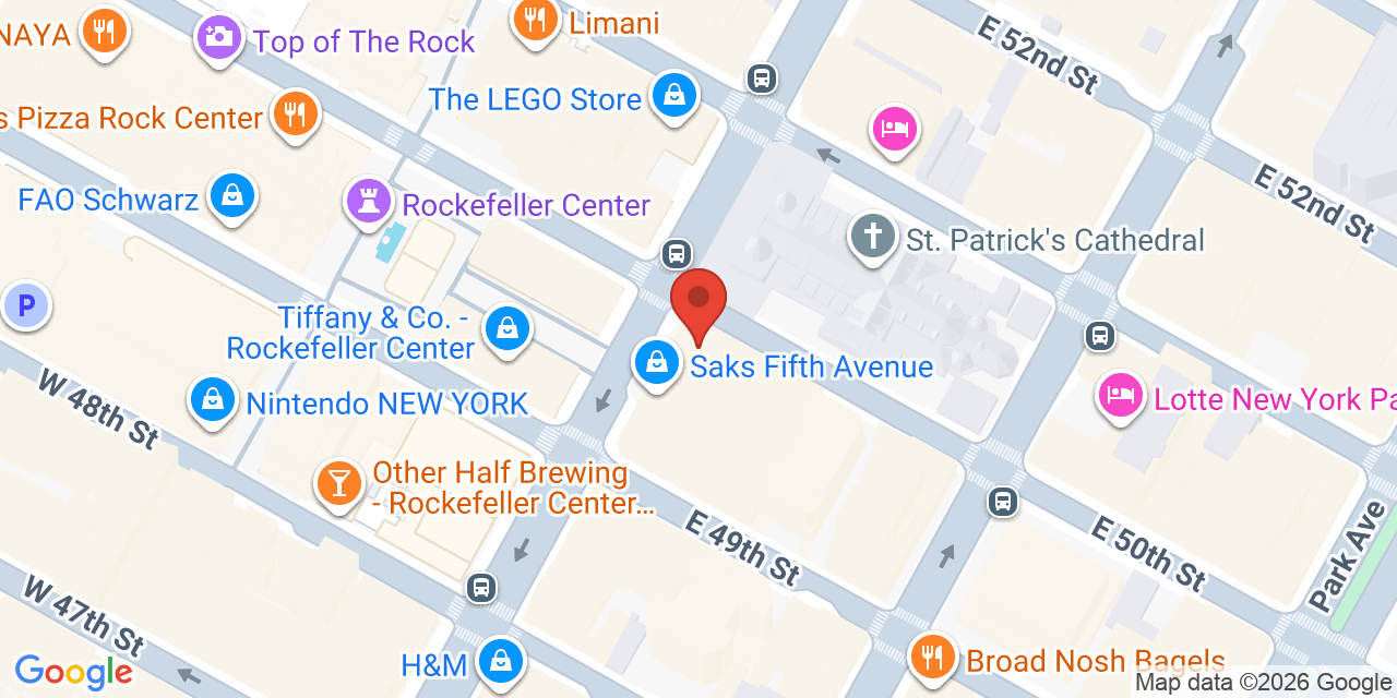 Map showing the location of 623 5th Ave, New York, NY 10022