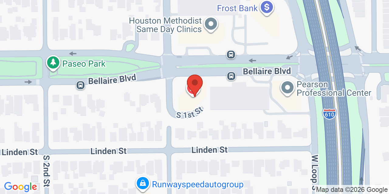 Map showing the location of 6300 W Loop S, Bellaire, TX 77401