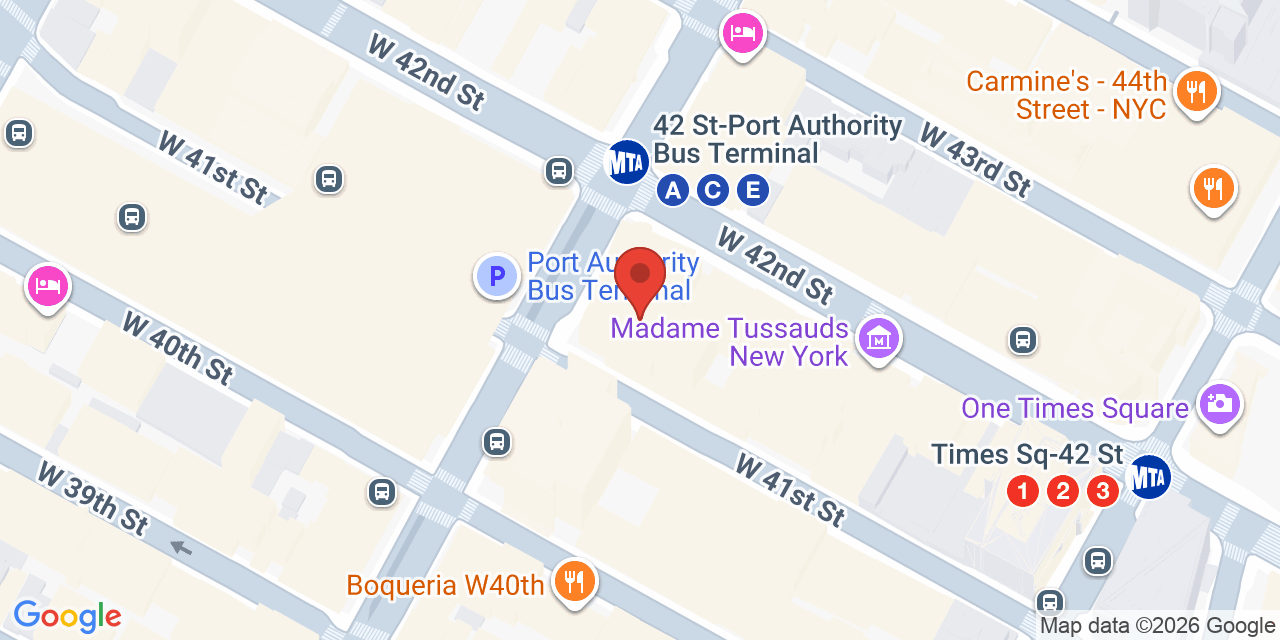 Map showing the location of 640 8th Ave, New York, NY 10036