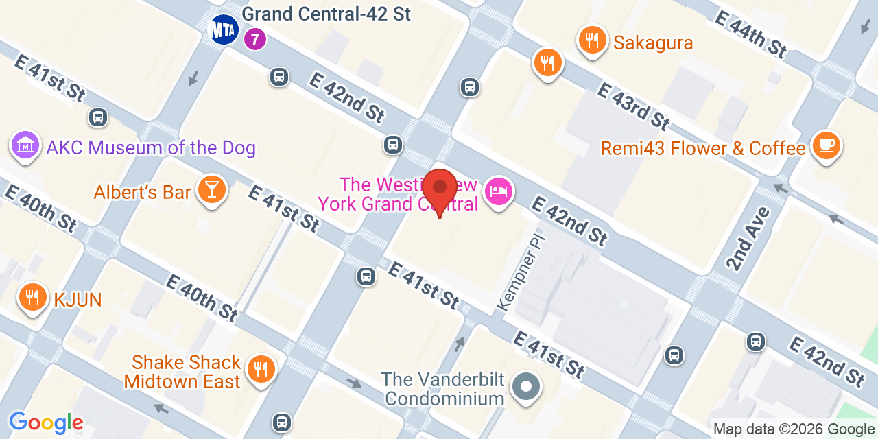 Map showing the location of 655 3rd Ave, New York, NY 10017