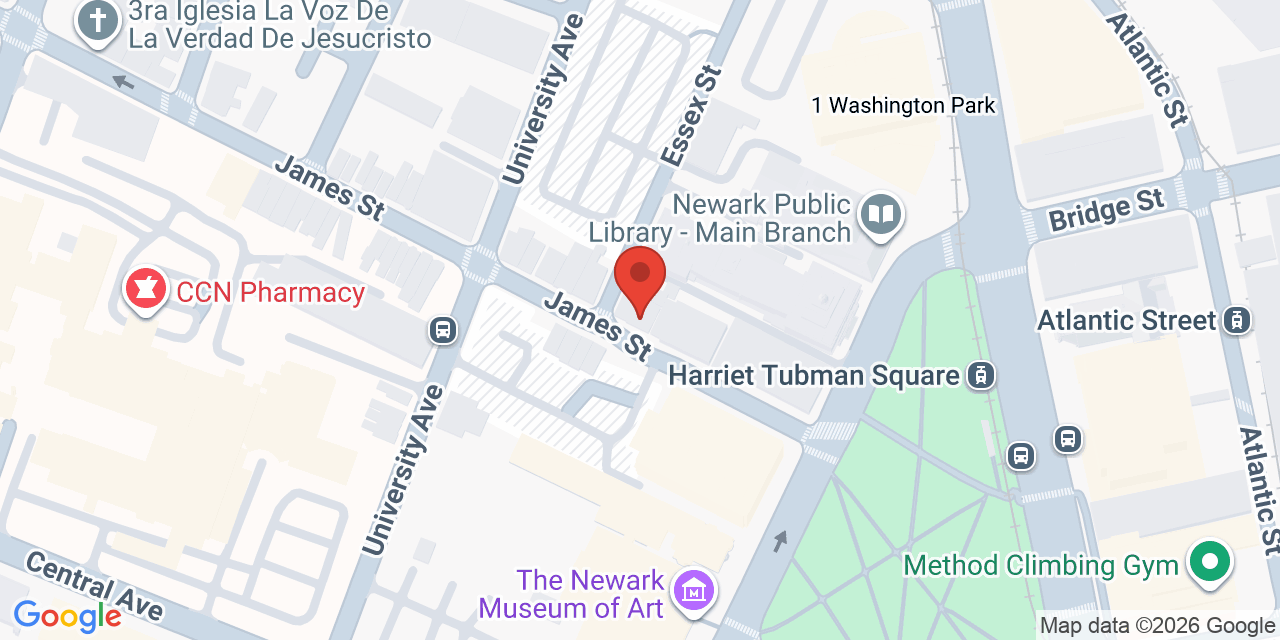 Map showing the location of 655 Broad St, Newark, NJ 07102