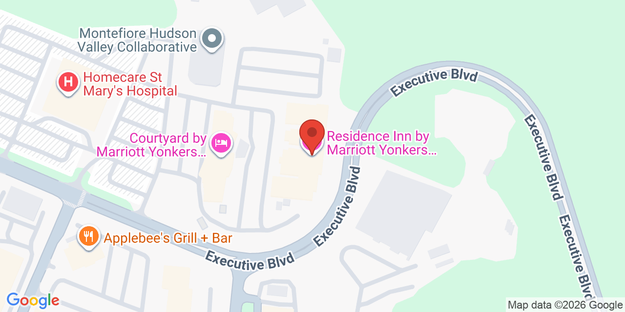 Map showing the location of 7 Executive Blvd, Yonkers, NY 10701