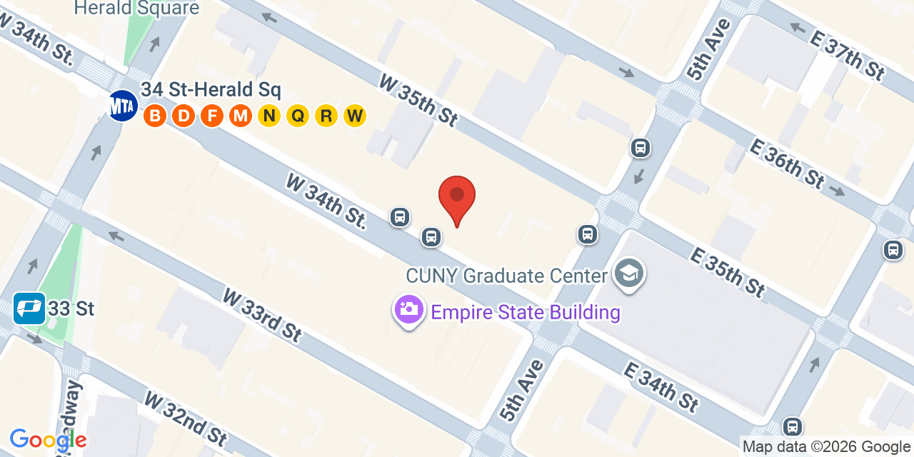 Map showing the location of 7 W 34th St., New York, NY 10001