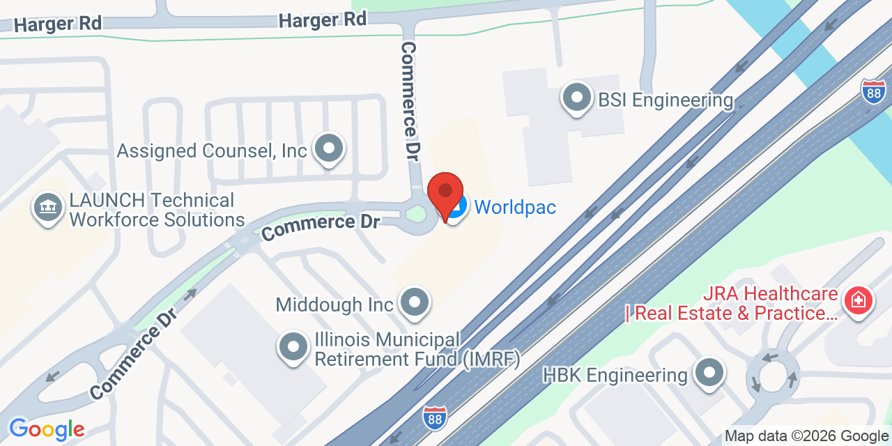 Map showing the location of 700 Commerce Dr, Oak Brook, IL 60523