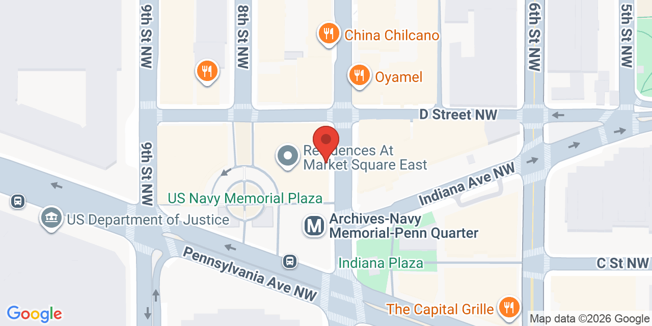Map showing the location of 701 Pennsylvania Avenue Northwest, Washington, DC 20004
