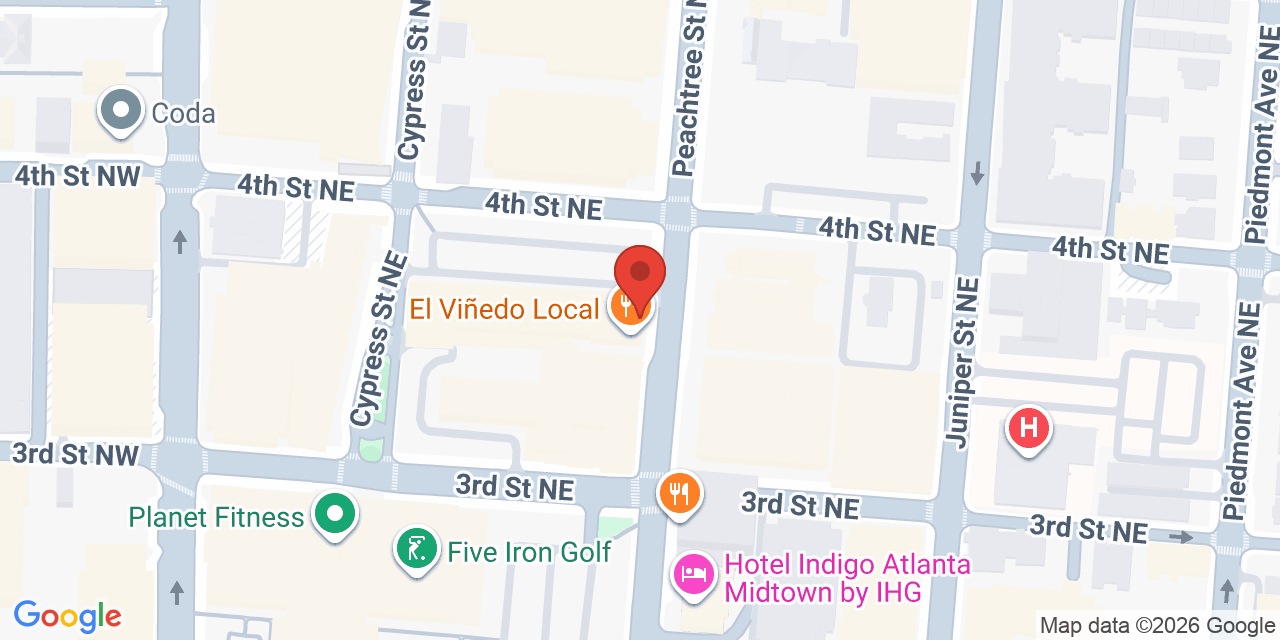 Map showing the location of 730 Peachtree St NE #570, Atlanta, GA 30308