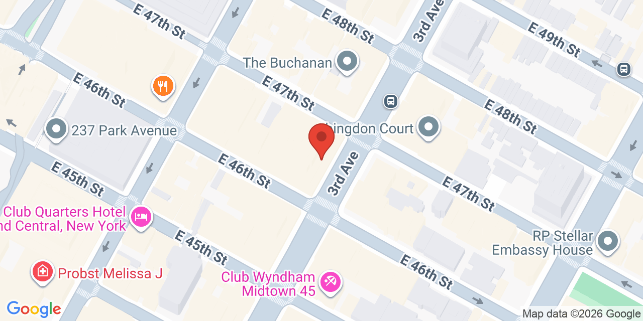 Map showing the location of 750 3rd Ave, New York, NY 10017