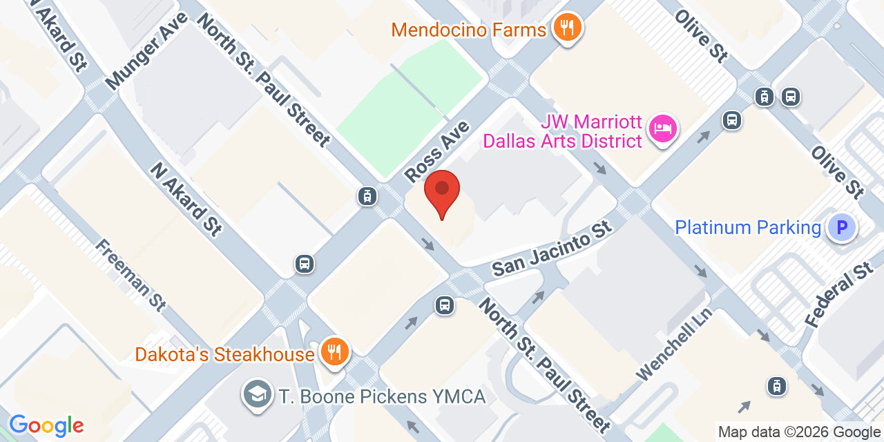 Map showing the location of 750 North St. Paul Street, Dallas, TX 75201