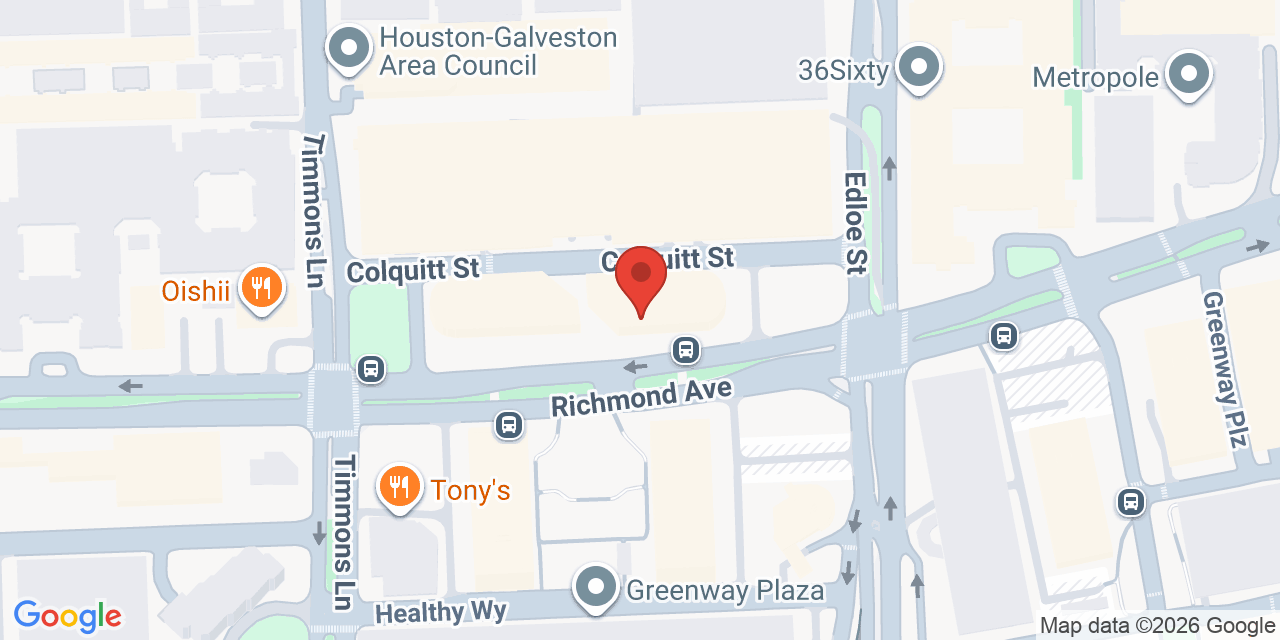 Map showing the location of 8 E Greenway Plaza, Houston, TX 77046