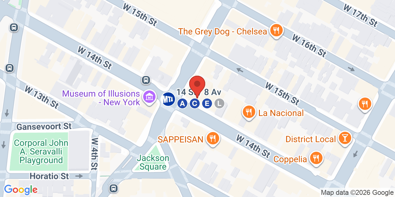 Map showing the location of 80 8th Ave, New York, NY 10011