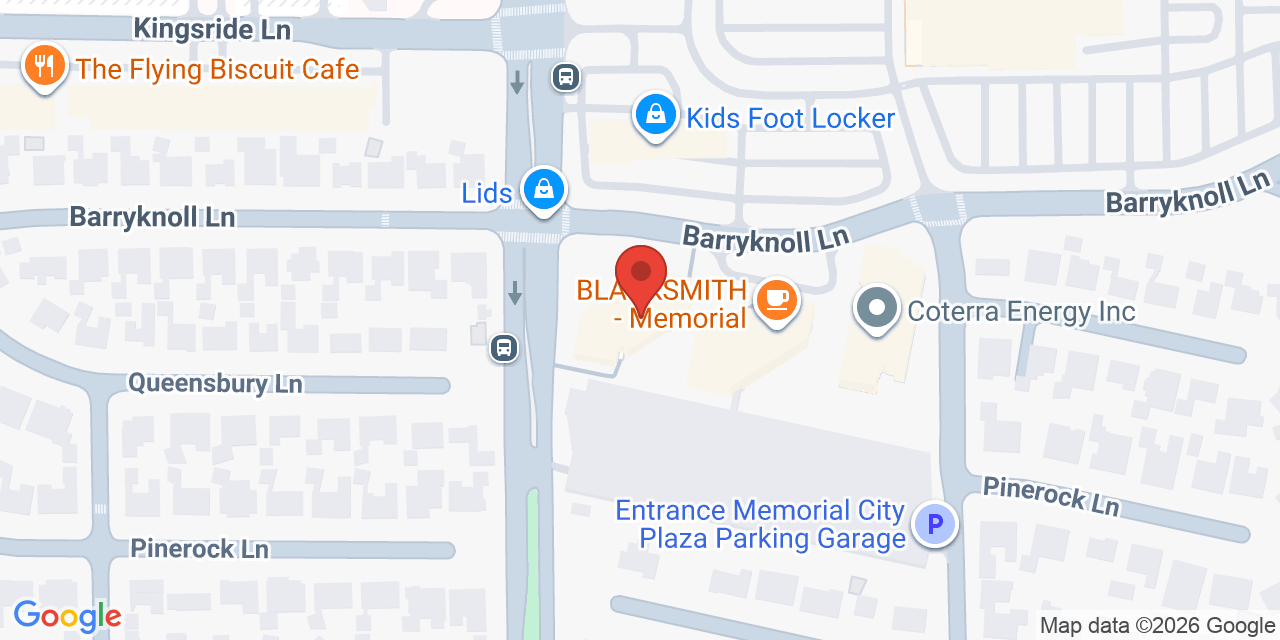Map showing the location of 800 Gessner Road, Houston, TX 77024