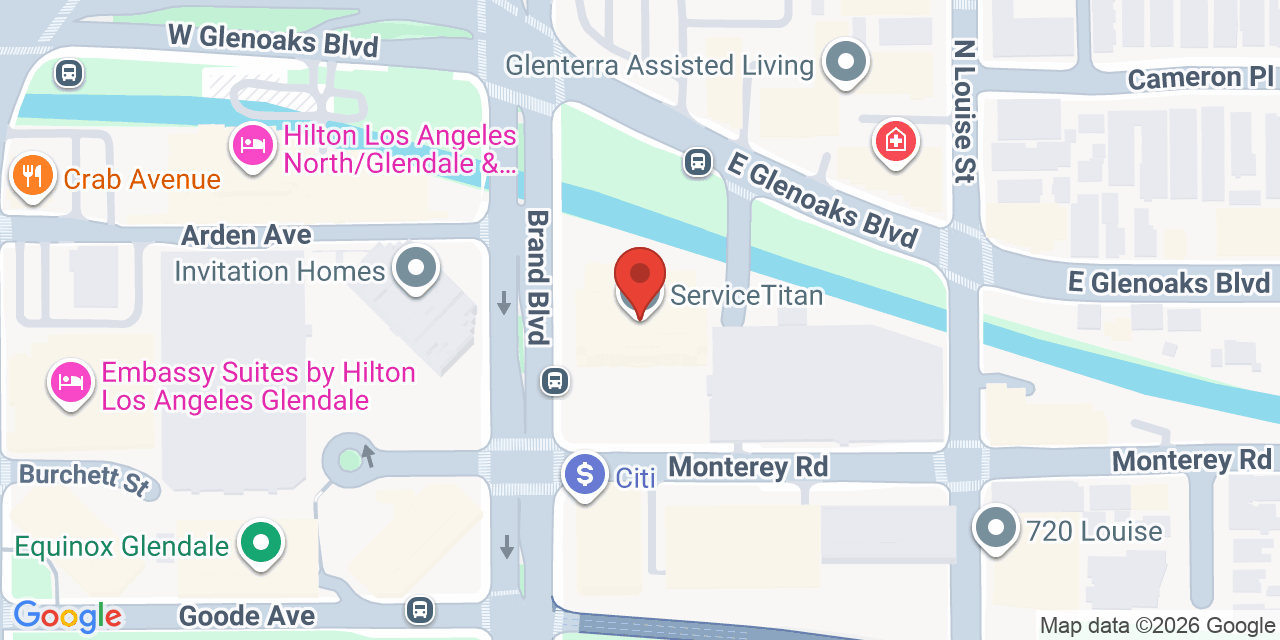 Map showing the location of 800 N Brand Blvd, Glendale, CA 91203