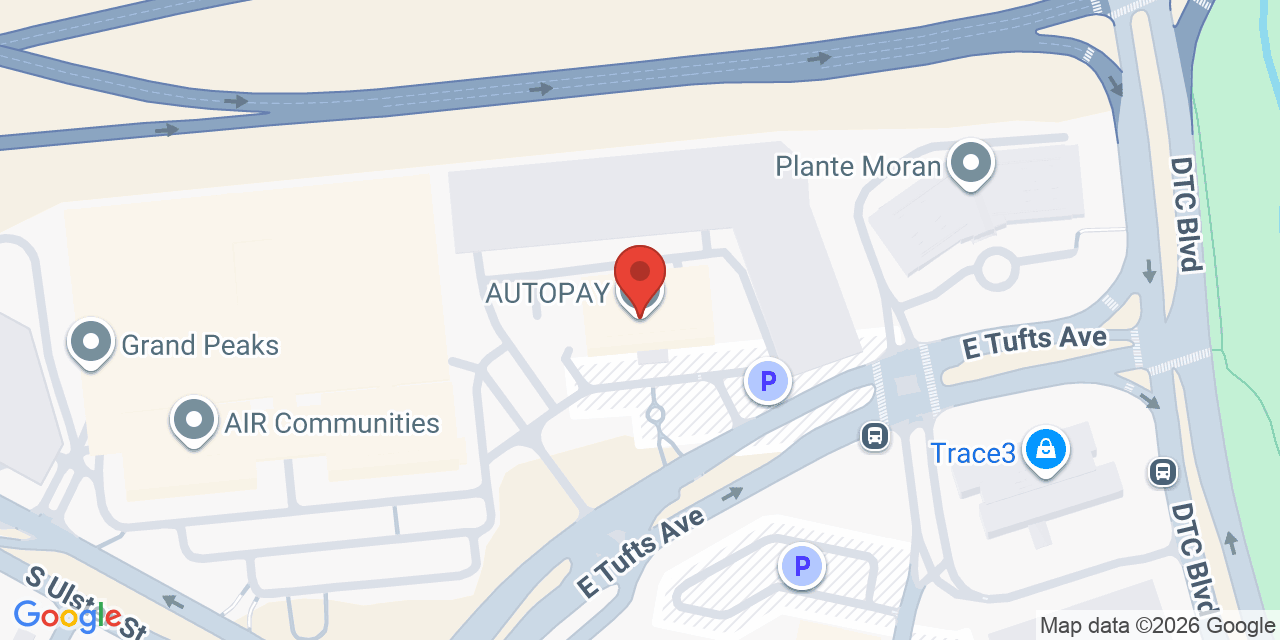 Map showing the location of 8055 E Tufts Ave, Denver, CO 80237