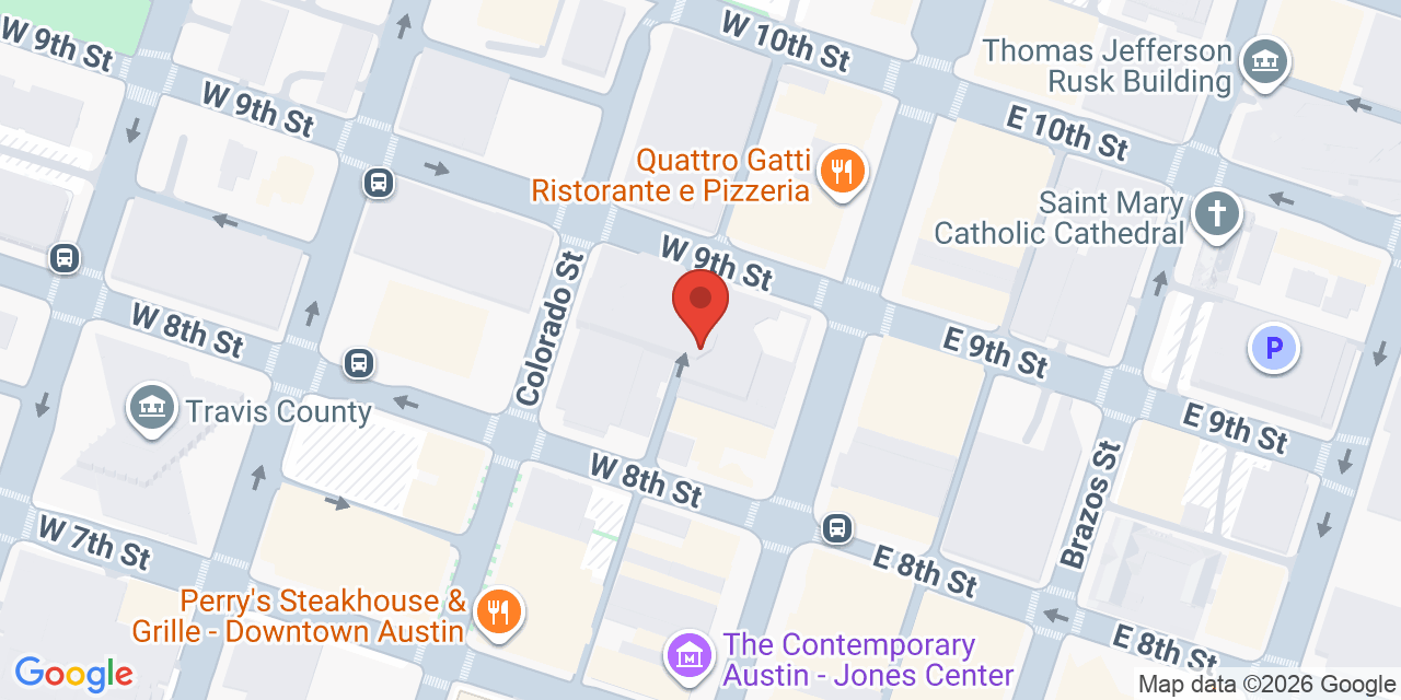 Map showing the location of 816 Congress Ave, Austin, TX 78701