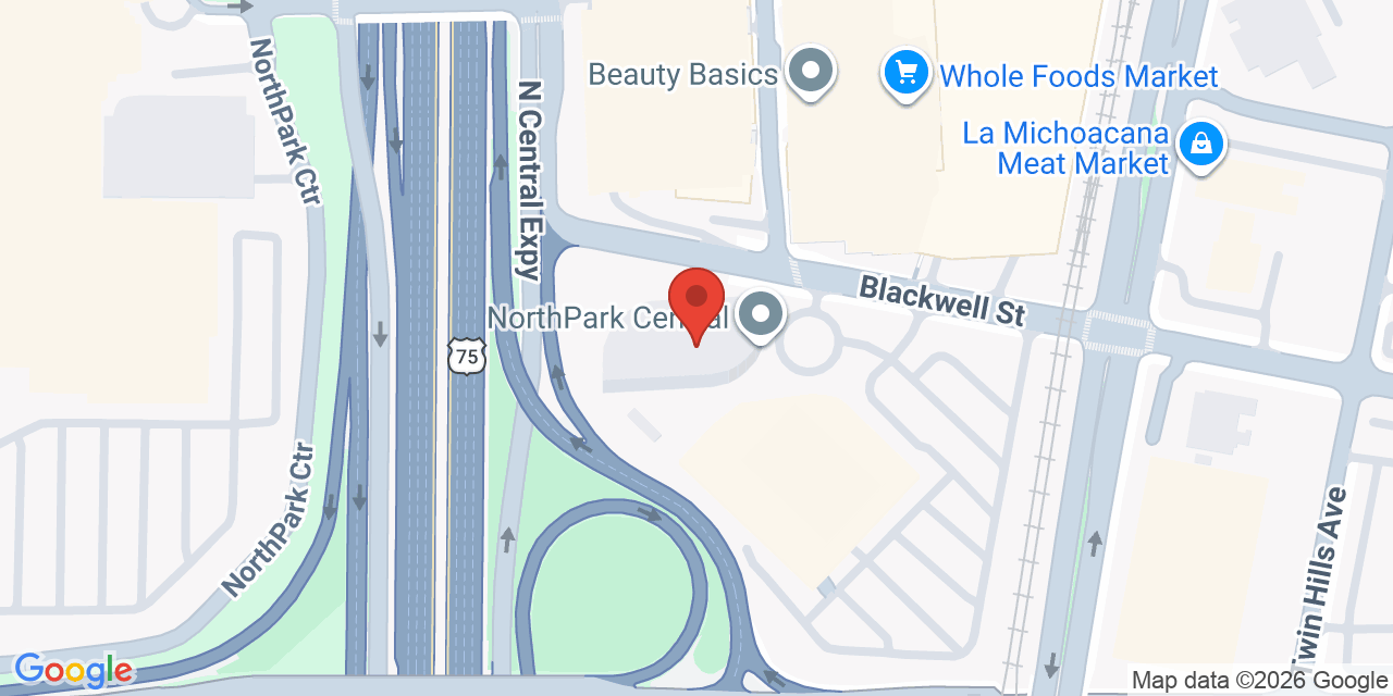 Map showing the location of 8750 North Central Expressway, Dallas, TX 75231