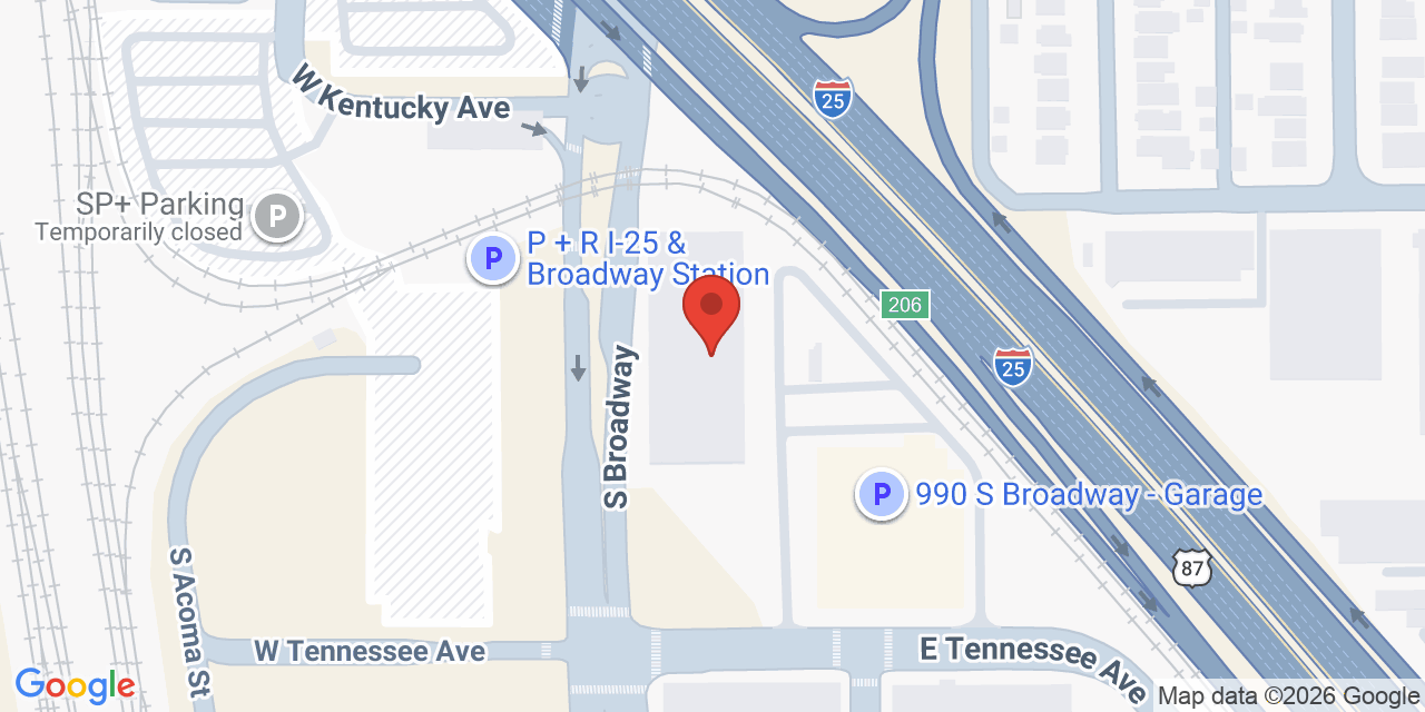 Map showing the location of 900 S Broadway, Denver, CO 80209
